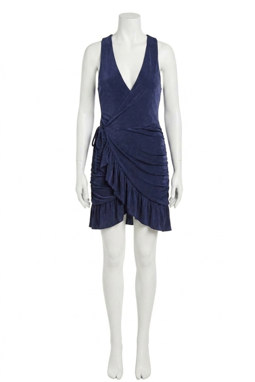 NEW CHASER westside mini dress in navy blue